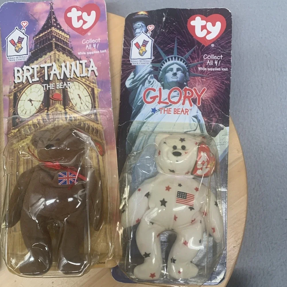 McDonalds TY Beanie Babies Lot of 5-Bronty Erin Glory Peanut Britannia Sealed